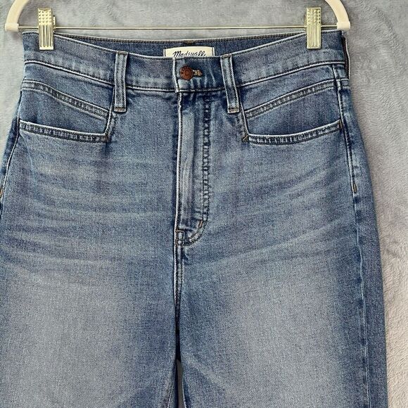 Madewell Women's The Momjean Blue Wash 5 Pocket‎ Style Cotton Mom Jeans Size 27 - Picture 2 of 16